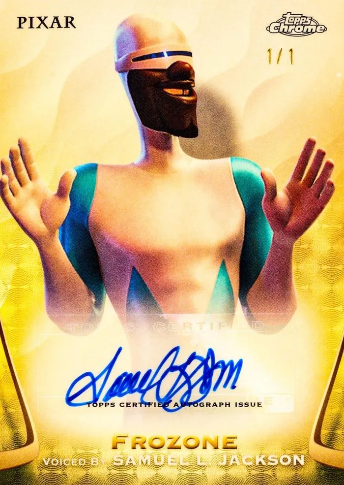 Frozone SuperFractor autograph signed by Samuel L. Jackson, 2025 Topps Chrome Disney, 1/1