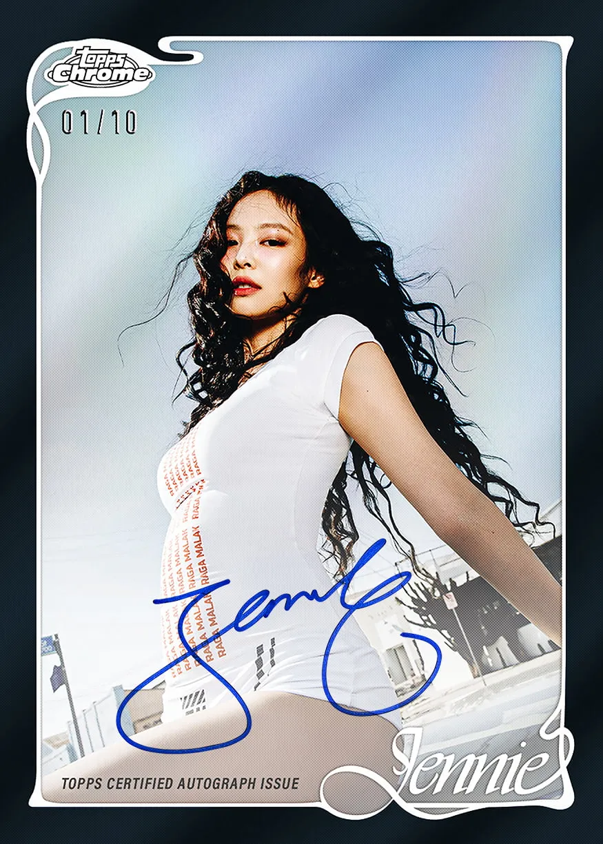 2026 Topps Chrome x Jennie base on-card autograph, Black Refractor