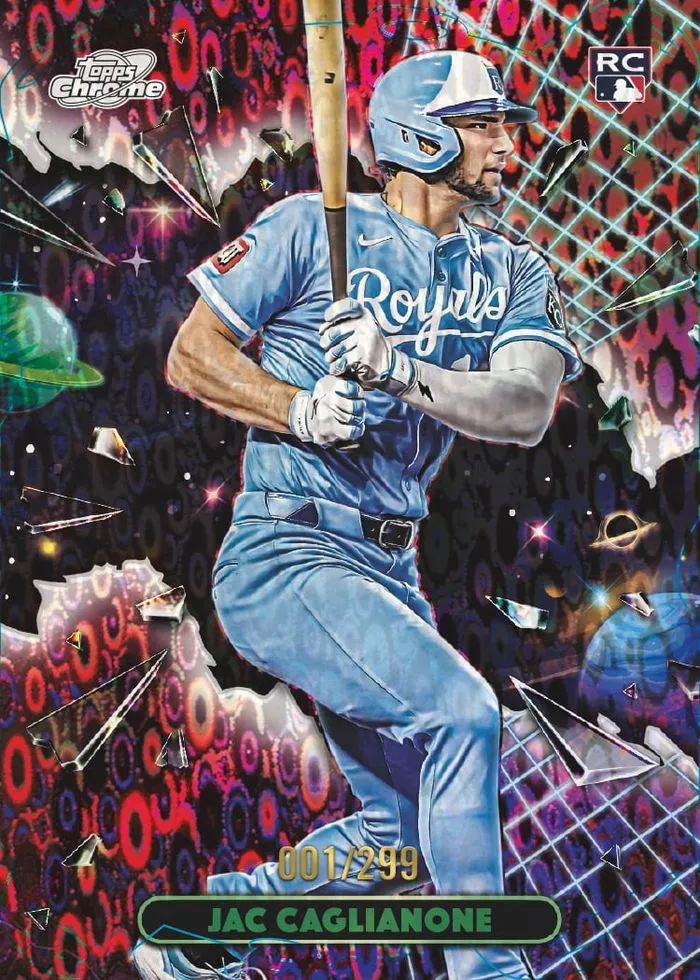 Jac Caglianone rookie card, Magenta Cosmo Refractor, 2026 Topps Cosmic Chrome