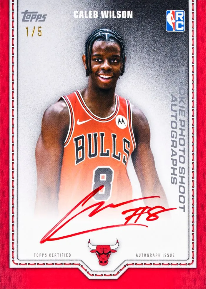 Caleb Wilson Rookie Photo Shoot autograph, red ink, numbered to 5