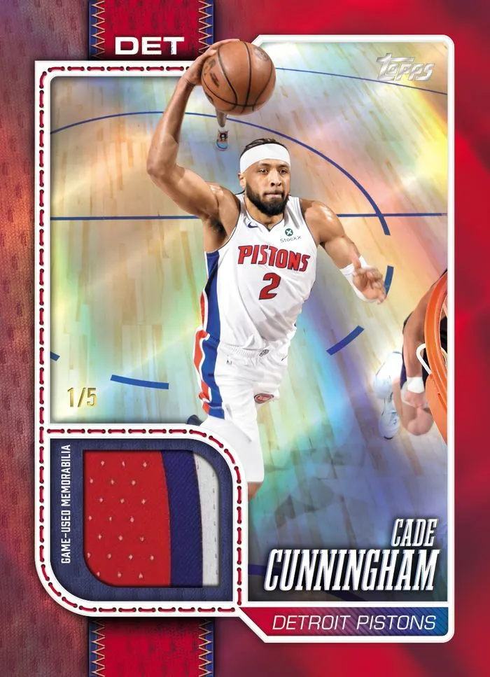 Cade Cunningham Flagship Real One Relic, red, numbered to 5