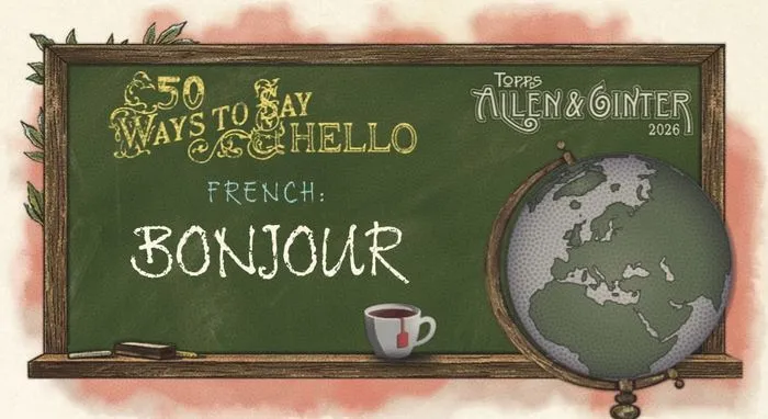 Mini 50 Ways to Say Hello card: French, Bonjour