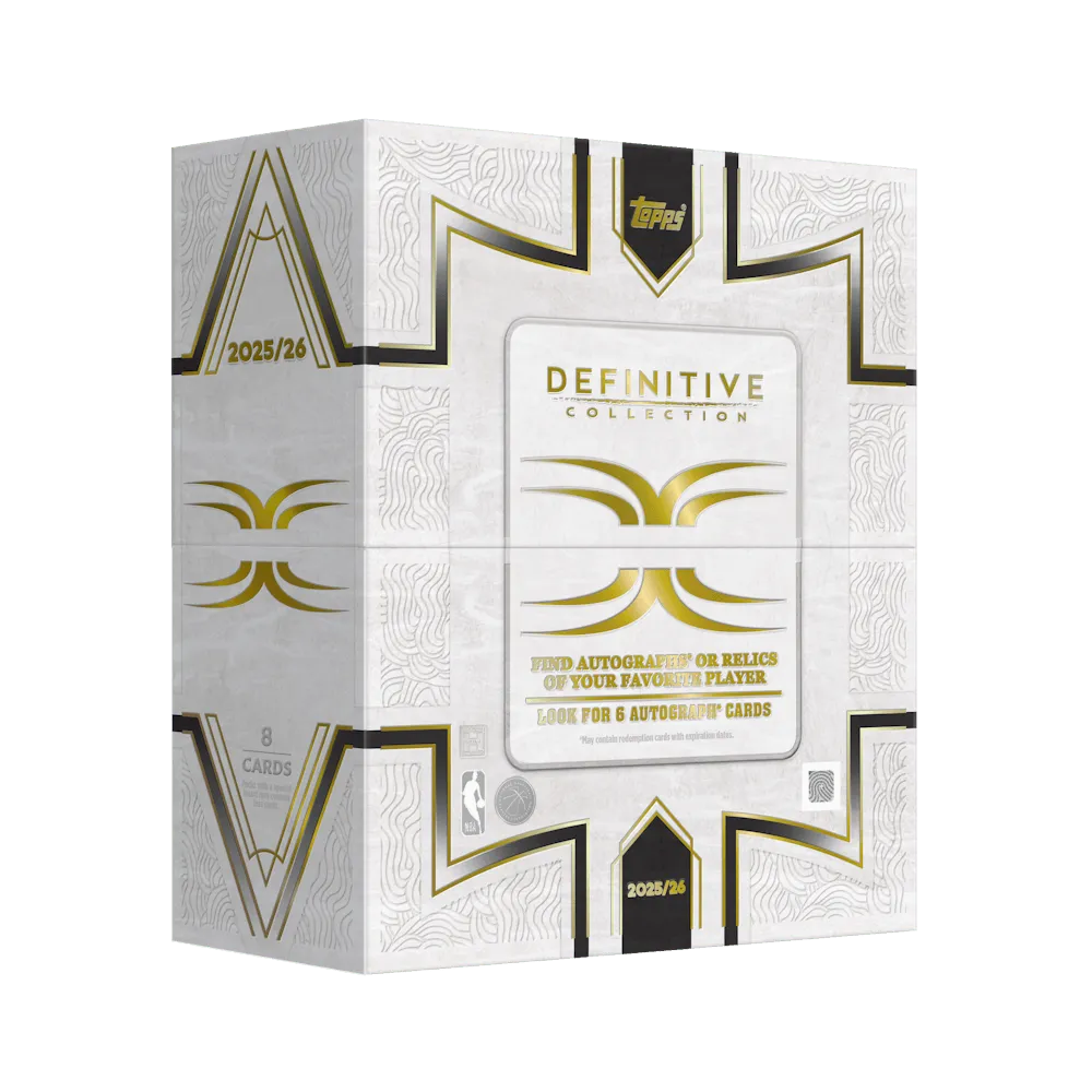 2025-26 Topps Definitive Basketball Hobby box in white and gold