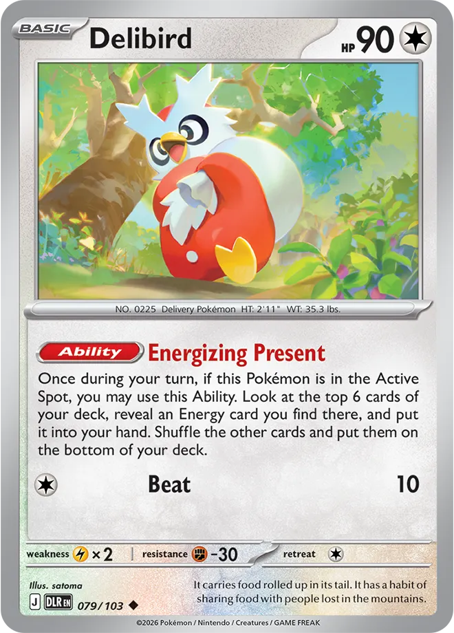 Delibird card with the Energizing Present Ability