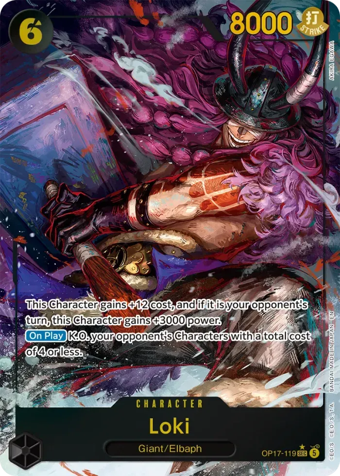 One Piece Card Game OP17-119 Loki character card
