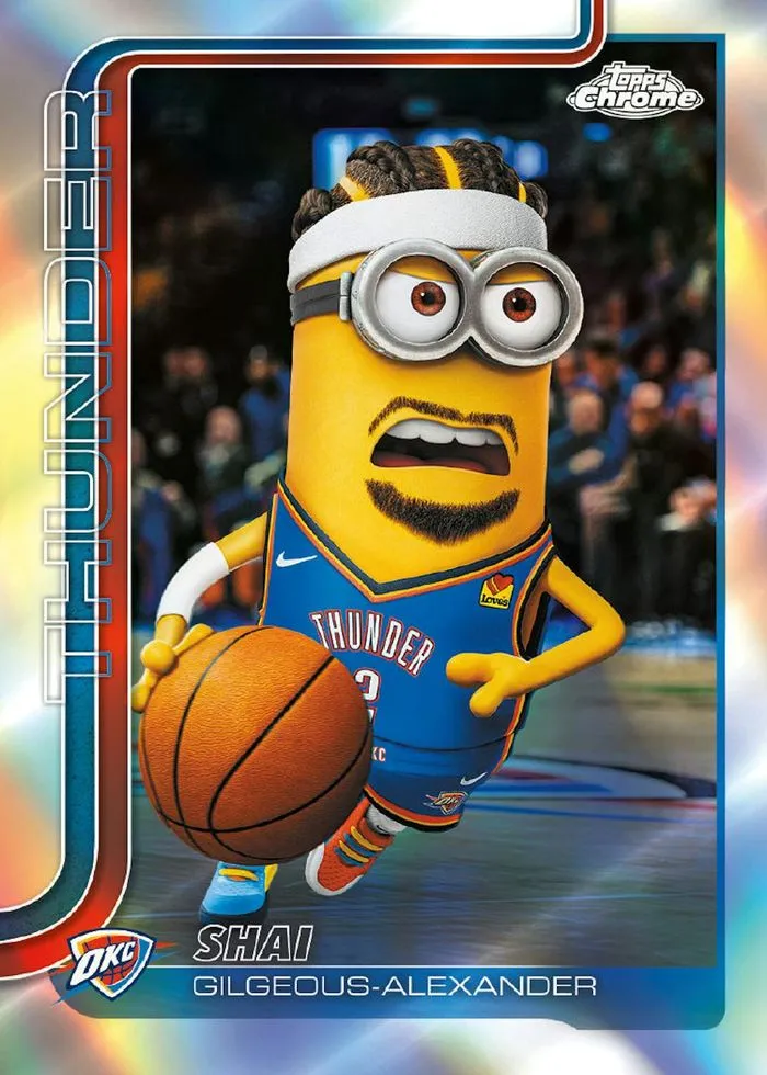 Shai Gilgeous-Alexander Minions NBA SSP card: a Minion in an Oklahoma City Thunder uniform