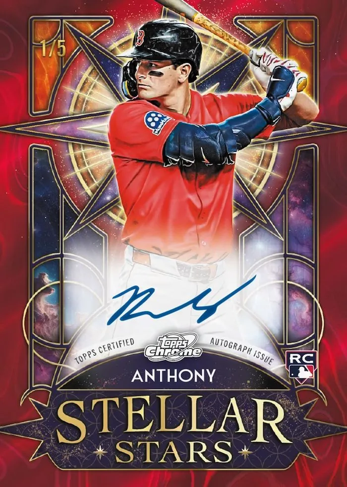 Roman Anthony Stellar Stars rookie autograph, red