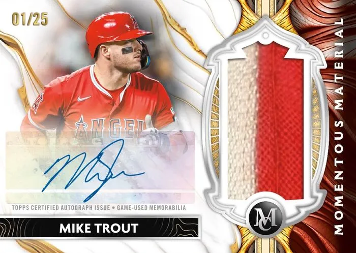 Mike Trout Momentous Material Jumbo Patch Autograph